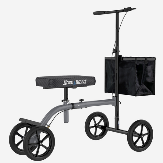 KneeRover® ULTRA Knee Walker - Lightweight Economy Steerable Knee Scooter in Platinum Gray - Preowned