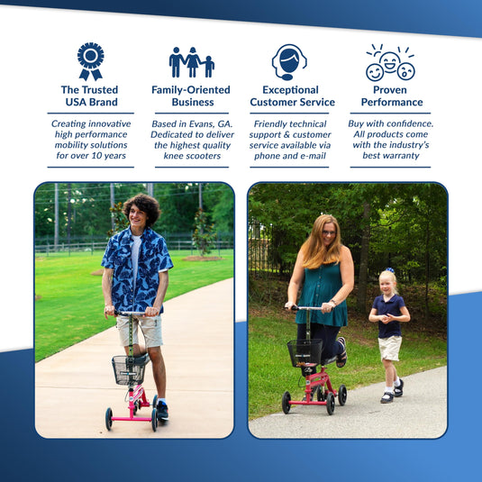 KneeRover® Steerable Knee Scooter Pink