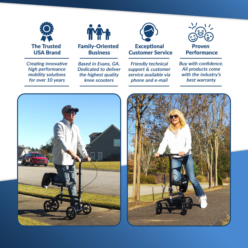 Load image into Gallery viewer, Economy KneeRover® Steerable Knee Scooter Black