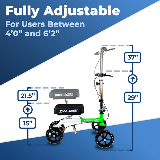 KneeRover® GO Knee Walker - The Most Compact & Portable Knee Scooter Crutches Alternative
