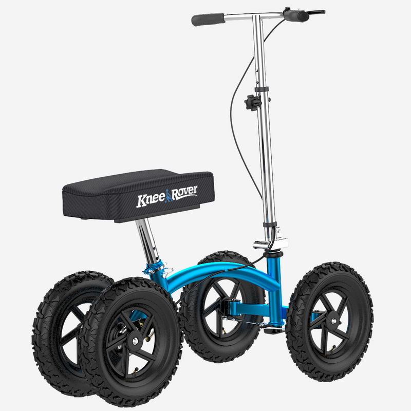 Load image into Gallery viewer, KneeRover® QUAD All Terrain Knee Scooter Metallic Blue - Open Box