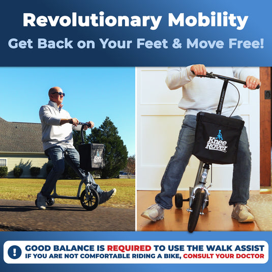 KneeRover® Walk Assist - Mobility Freedom Walking Bike in Silver