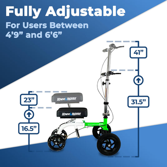 KneeRover® GO HYBRID Knee Scooter  with ALL TERRAIN Front Wheels