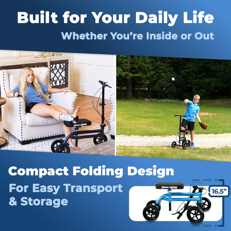 Load image into Gallery viewer, Economy KneeRover® Steerable Knee Walker Metallic Blue