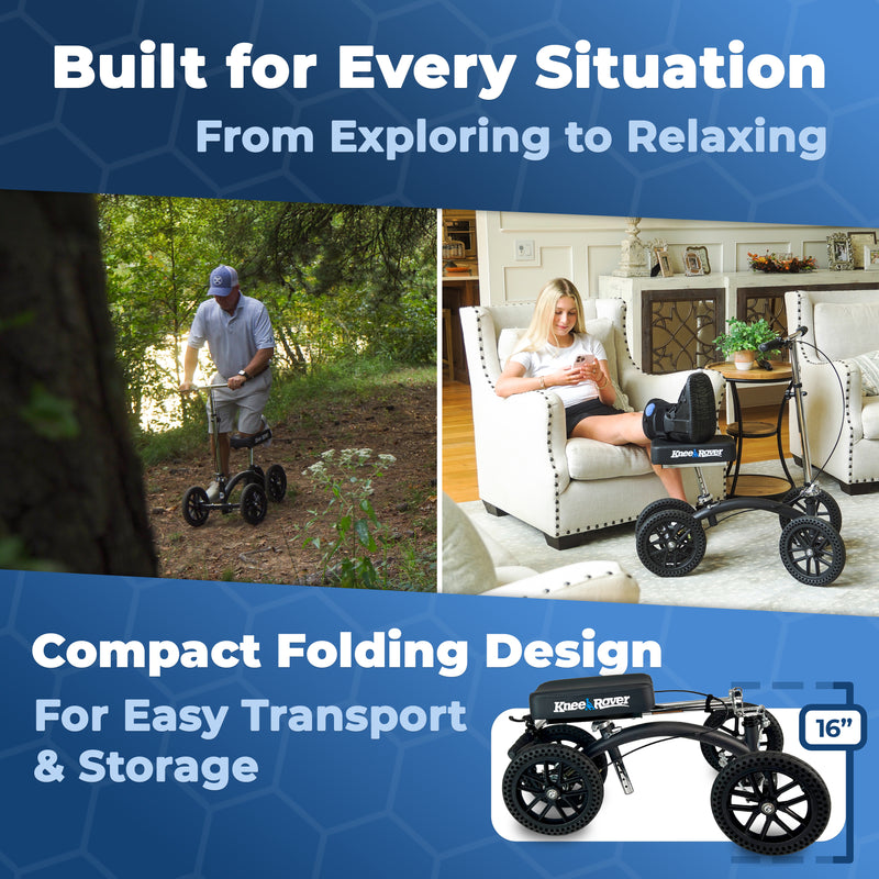 Load image into Gallery viewer, KneeRover® Quad HC - All Terrain Knee Walker In Matte Black - Open Box