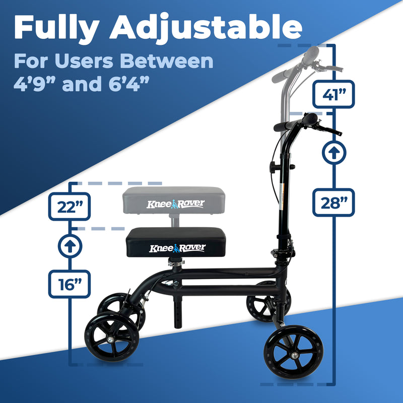 Load image into Gallery viewer, Economy KneeRover® Steerable Knee Scooter Black