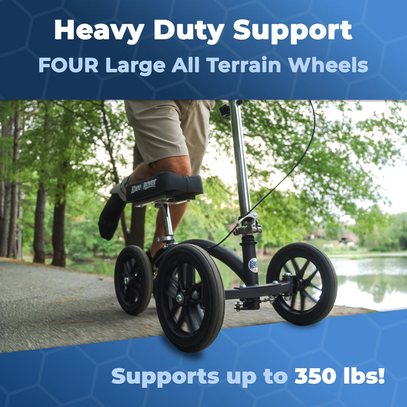 Load image into Gallery viewer, KneeRover® Quad HC - All Terrain Knee Walker In Matte Black - Open Box