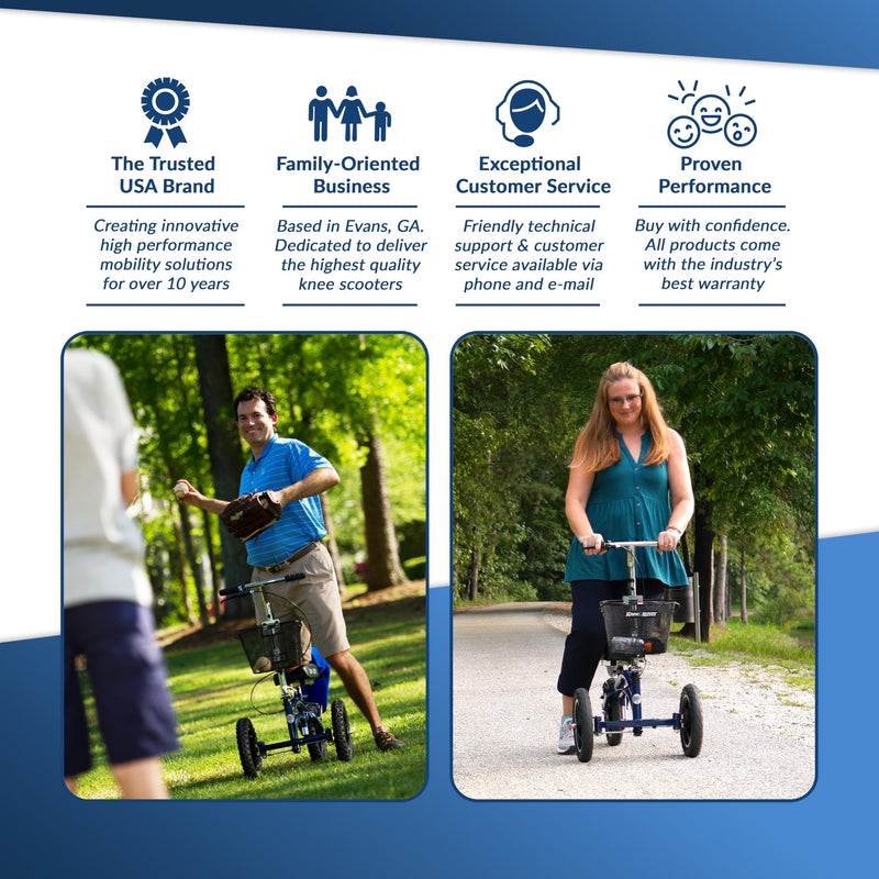 Load image into Gallery viewer, All Terrain KneeRover® Steerable Knee Scooter Blue