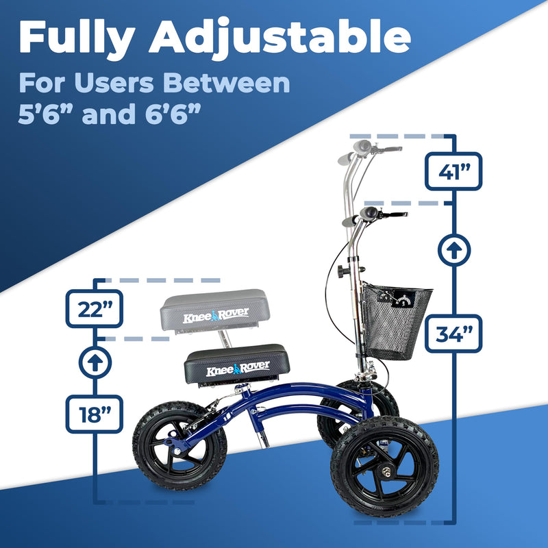 Load image into Gallery viewer, All Terrain KneeRover® Steerable Knee Scooter Blue