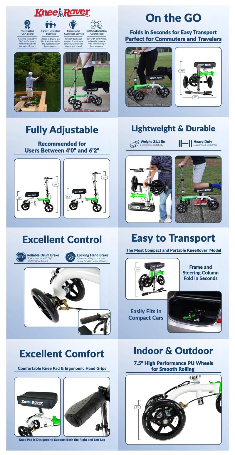Load image into Gallery viewer, NEW KneeRover® GO Knee Walker - The Most Compact & Portable Knee Scooter Crutches Alternative - KneeRover