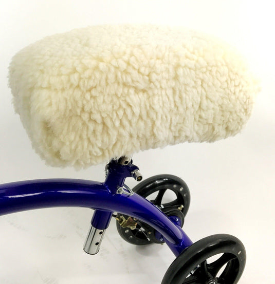 KneeRover® Deluxe Faux Sheepskin Knee Walker Kneepad Cover with Thick Comfortable Padding - KneeRover