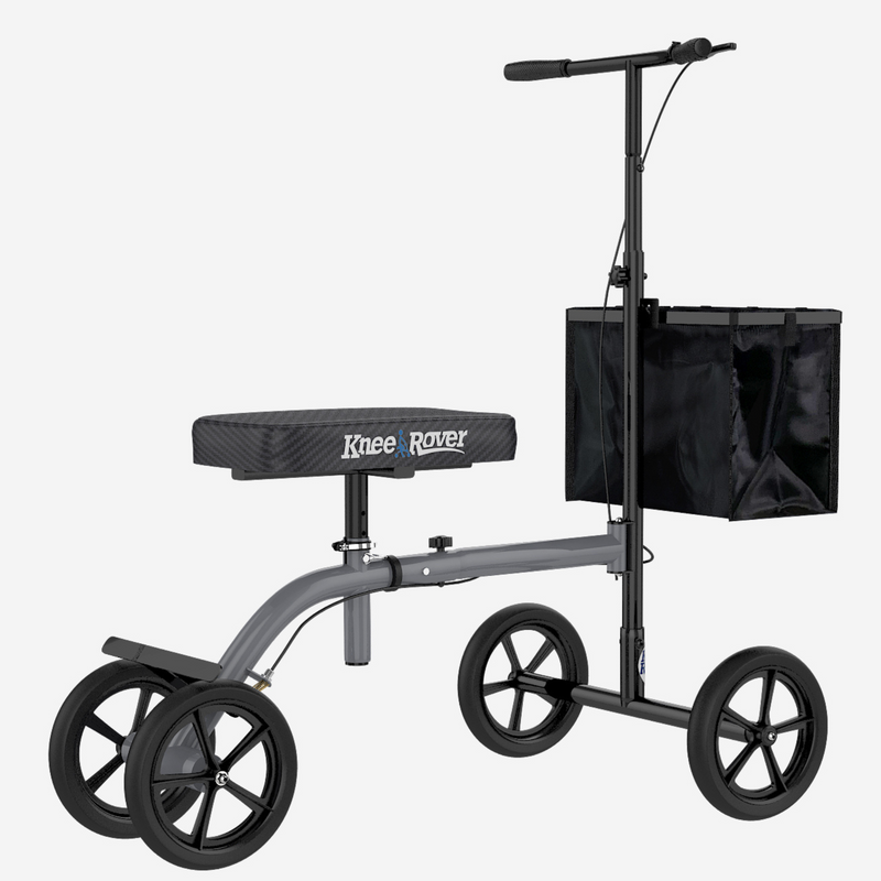 Load image into Gallery viewer, KneeRover® ULTRA Knee Walker - Lightweight Economy Steerable Knee Scooter in Platinum Gray

