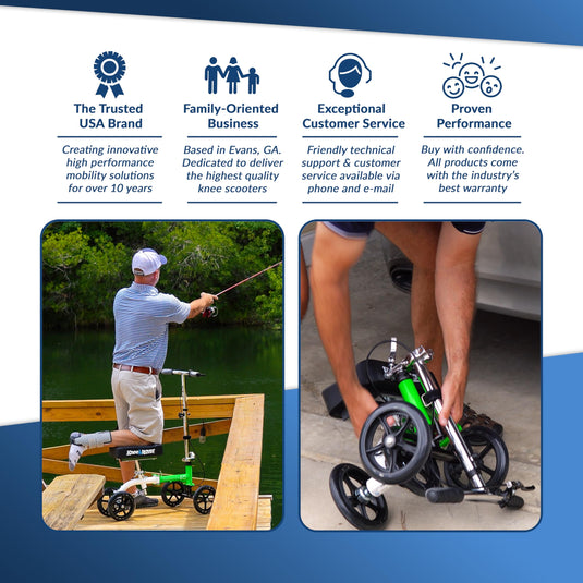 KneeRover® GO Knee Walker - The Most Compact & Portable Knee Scooter Crutches Alternative