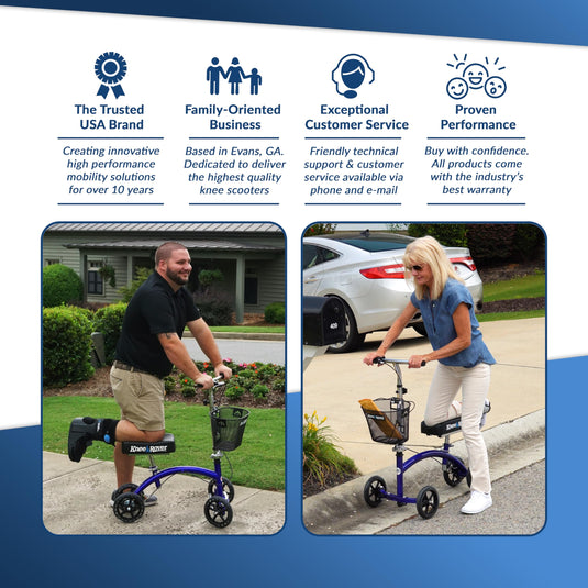 KneeRover® Deluxe Knee Cycle Steerable Knee Walker