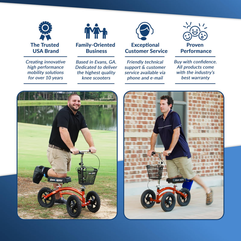 Load image into Gallery viewer, All Terrain KneeRover® Steerable  Knee Scooter Canyon Orange
