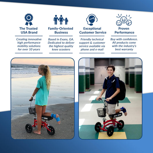 KneeRover® Jr All Terrain Knee Scooter Red