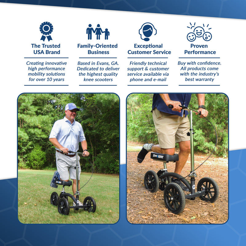 Load image into Gallery viewer, KneeRover® Quad HC - All Terrain Knee Walker In Matte Black
