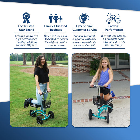 KneeRover® Jr All Terrain Knee Scooter Coastal Teal