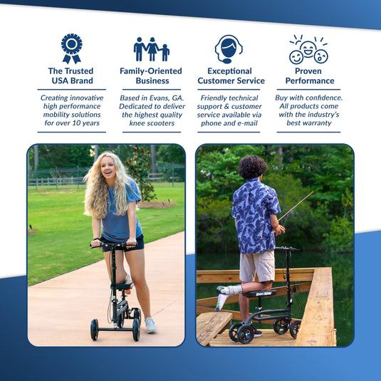 Economy KneeRover® Steerable Knee Walker Metallic Blue