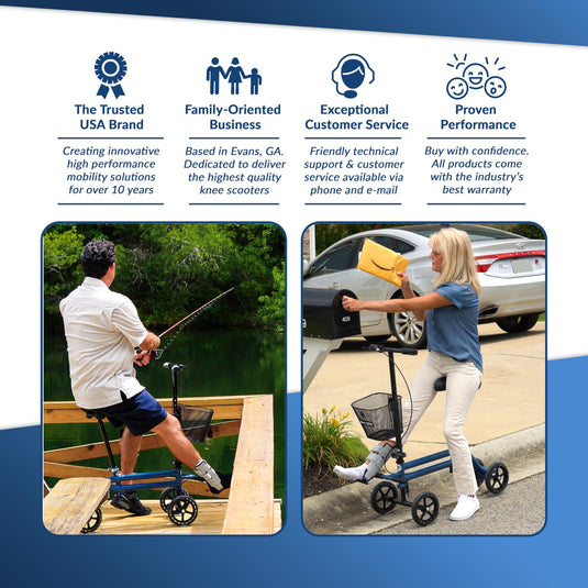 KneeRover® Steerable Seated Scooter