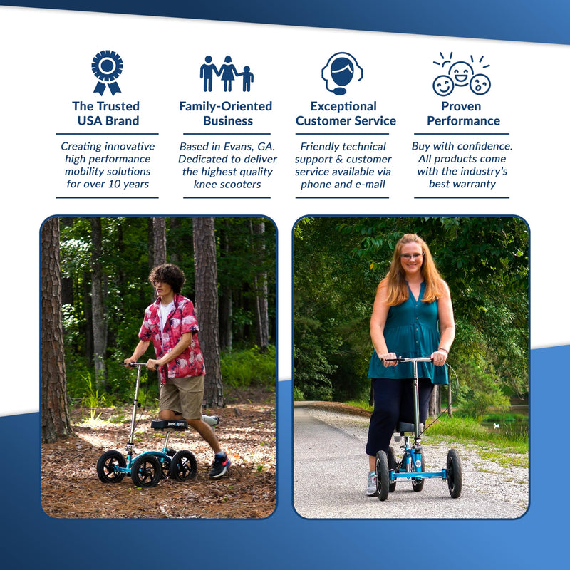 Load image into Gallery viewer, KneeRover® QUAD All Terrain Knee Scooter Metallic Blue
