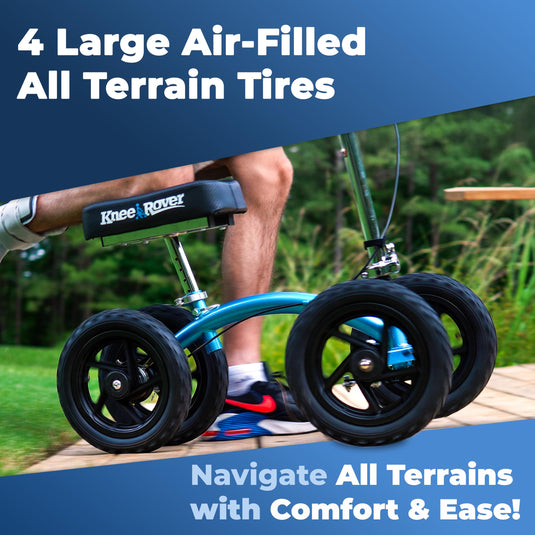 KneeRover® QUAD All Terrain Knee Scooter Metallic Blue