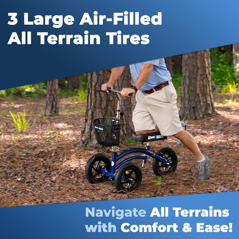 Load image into Gallery viewer, All Terrain KneeRover® Steerable Knee Scooter Blue
