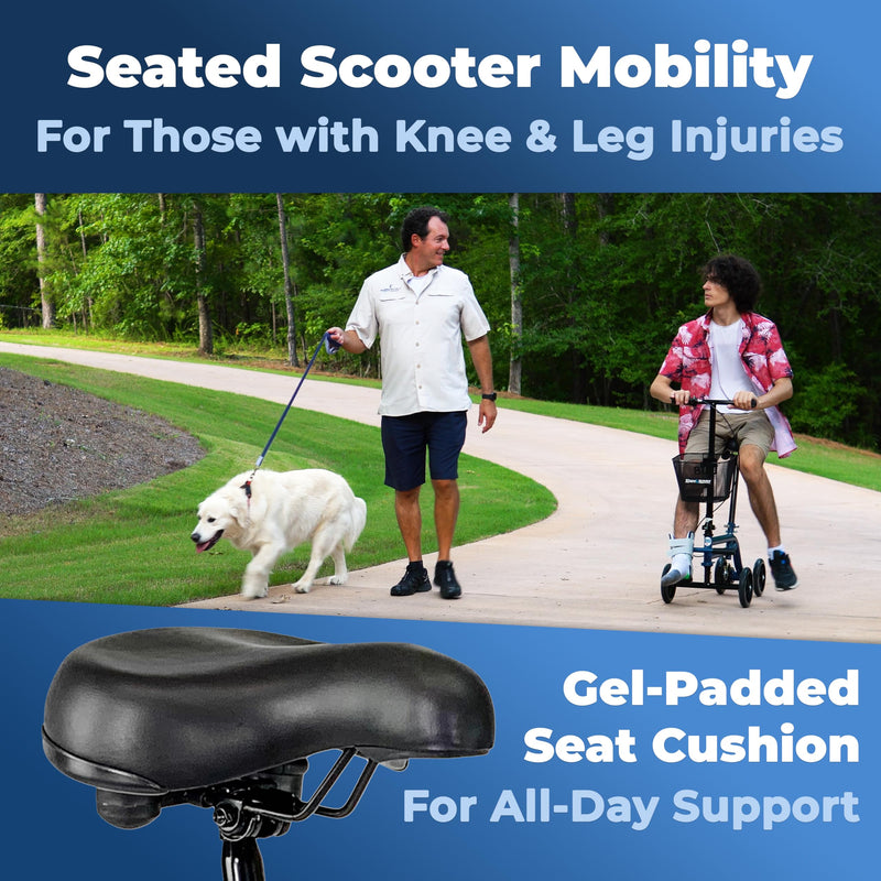 Load image into Gallery viewer, KneeRover® Steerable Seated Scooter

