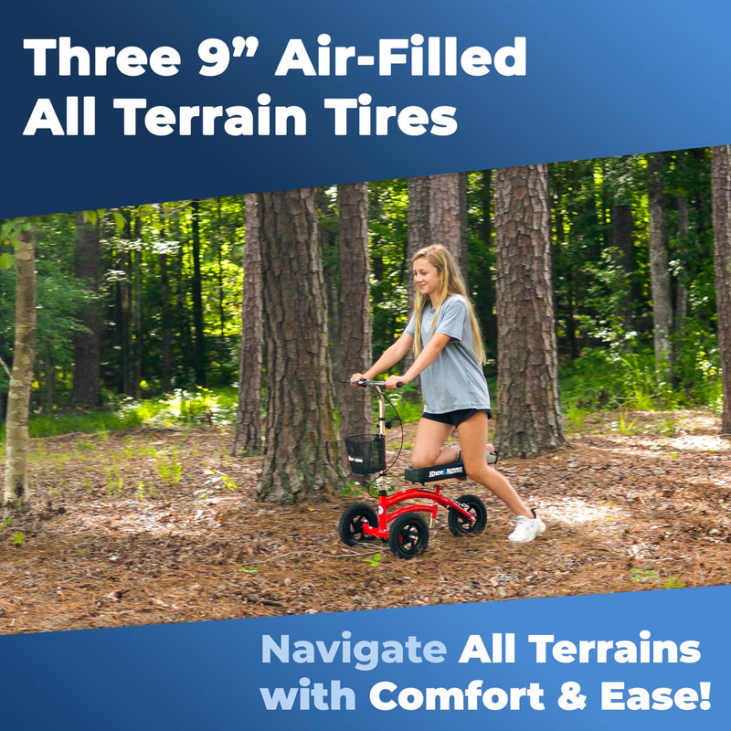 Load image into Gallery viewer, KneeRover® Jr All Terrain Knee Scooter Red
