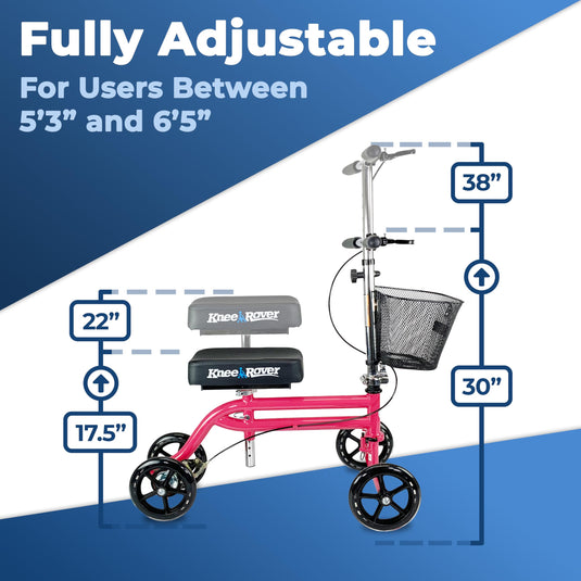 KneeRover® Steerable Knee Scooter Pink