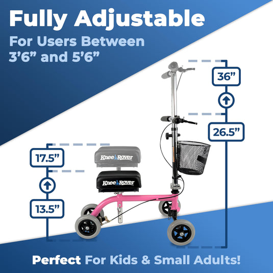 Knee Walker Jr Pediatric and Smaller Adult Knee Scooter Pink