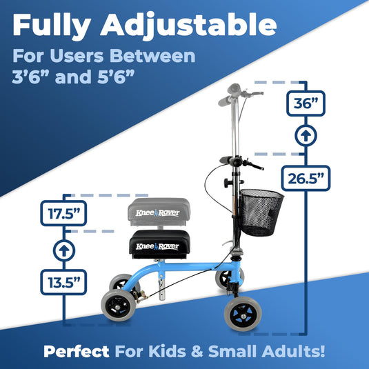 Knee Walker Jr Pediatric and Smaller Adult Knee Scooter Blue