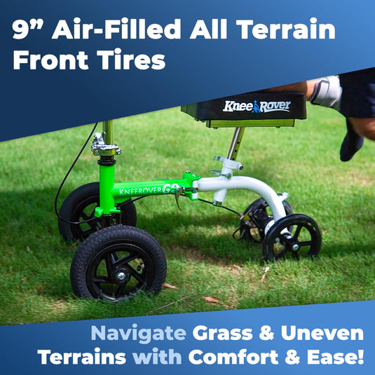 KneeRover® GO HYBRID Knee Scooter  with ALL TERRAIN Front Wheels