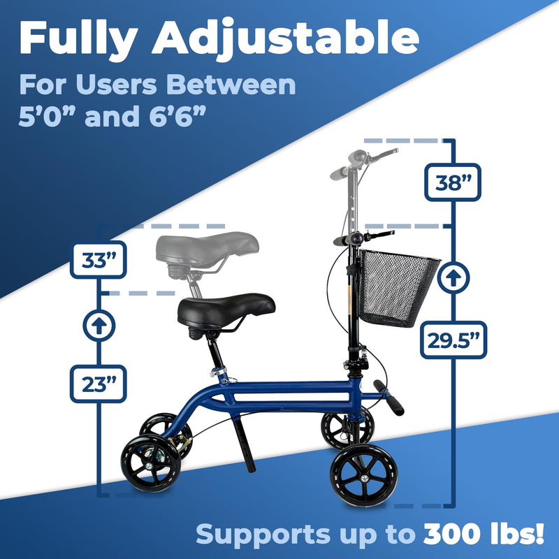 Load image into Gallery viewer, KneeRover® Steerable Seated Scooter
