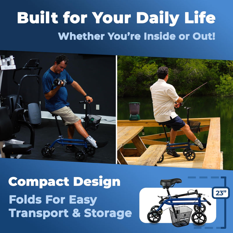 Load image into Gallery viewer, KneeRover® Steerable Seated Scooter
