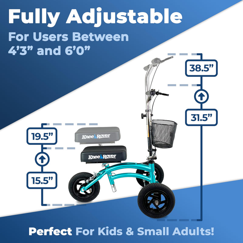 Load image into Gallery viewer, KneeRover® Jr All Terrain Knee Scooter Coastal Teal
