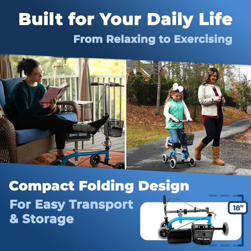 Load image into Gallery viewer, Knee Walker Jr Pediatric and Smaller Adult Knee Scooter Blue
