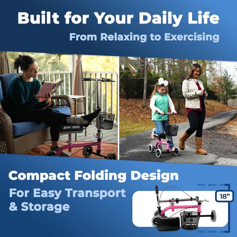 Load image into Gallery viewer, Knee Walker Jr Pediatric and Smaller Adult Knee Scooter Pink
