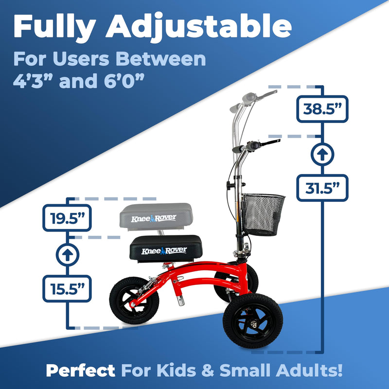 Load image into Gallery viewer, KneeRover® Jr All Terrain Knee Scooter Red
