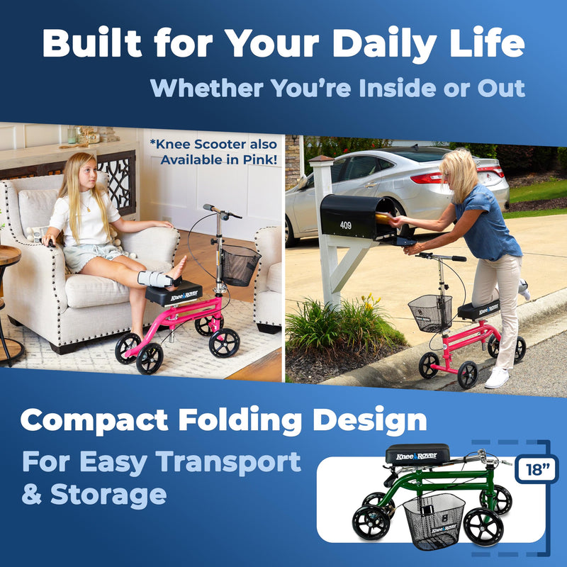 Load image into Gallery viewer, KneeRover®  Steerable Knee Scooter Green
