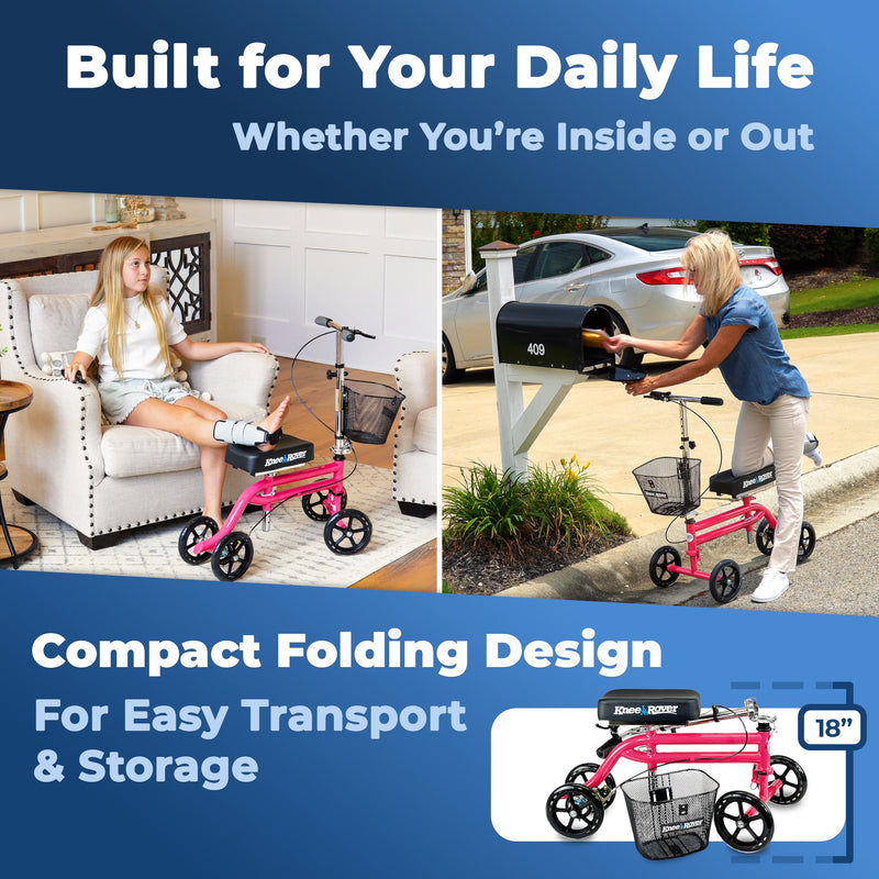 Load image into Gallery viewer, KneeRover® Steerable Knee Scooter Pink
