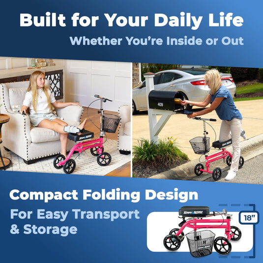 KneeRover® Steerable Knee Scooter Pink
