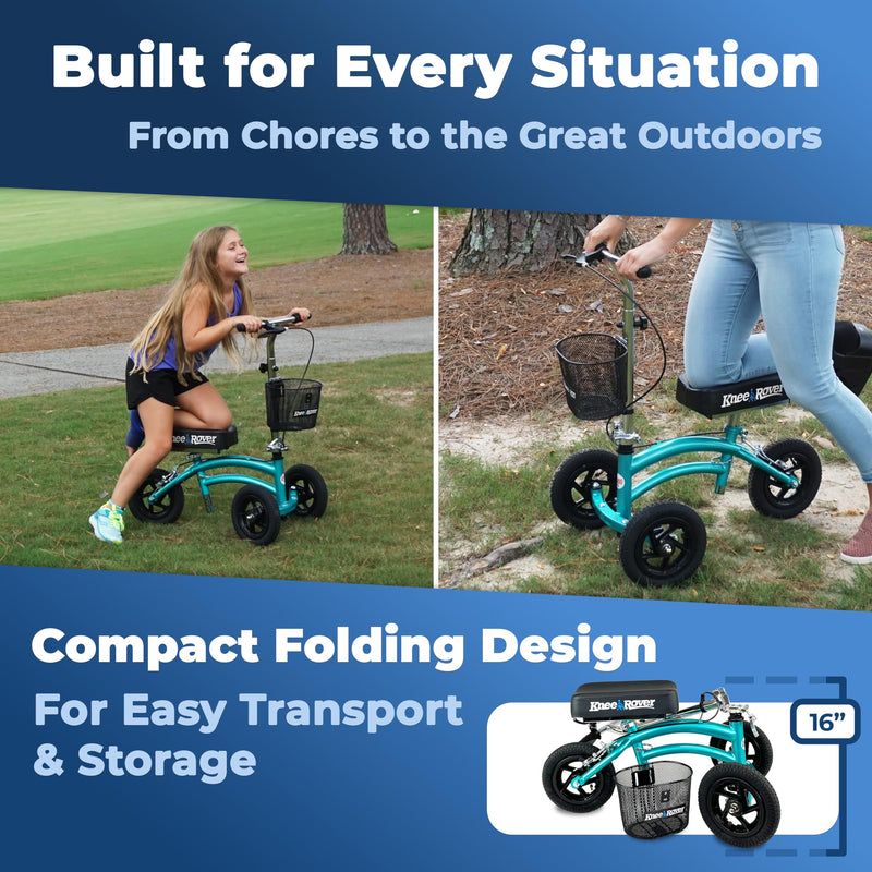 Load image into Gallery viewer, KneeRover® Jr All Terrain Knee Scooter Coastal Teal
