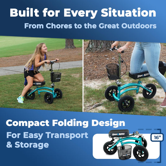 KneeRover® Jr All Terrain Knee Scooter Coastal Teal