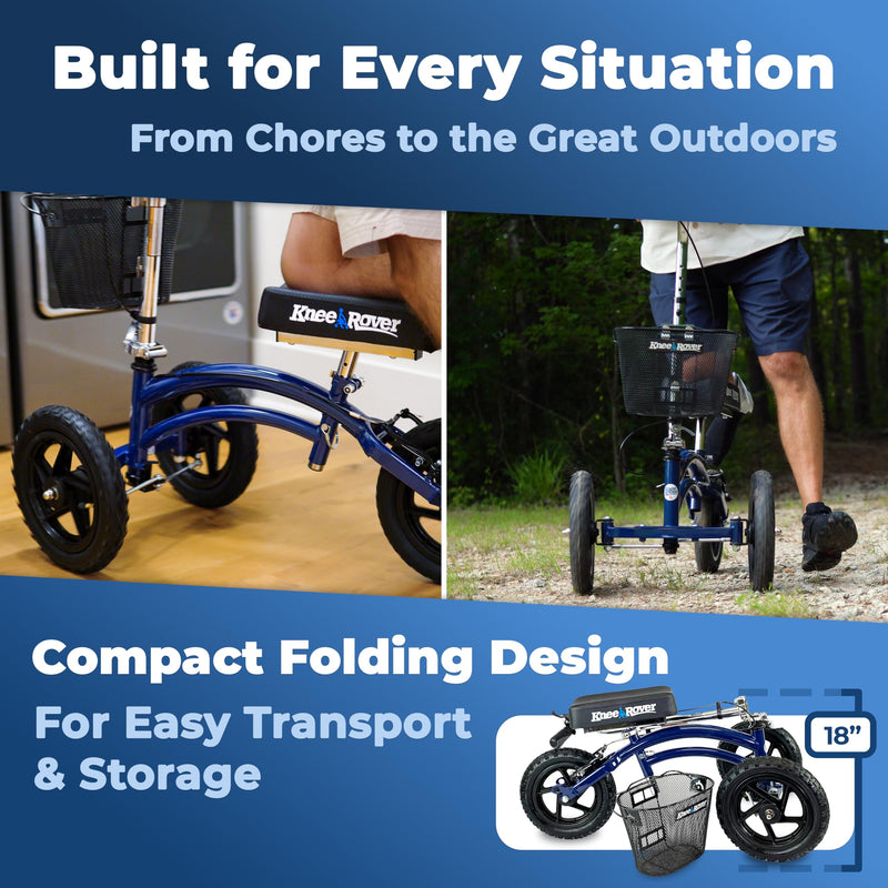 Load image into Gallery viewer, All Terrain KneeRover® Steerable Knee Scooter Blue
