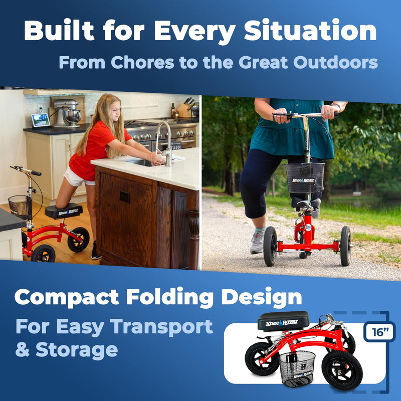 Load image into Gallery viewer, KneeRover® Jr All Terrain Knee Scooter Red
