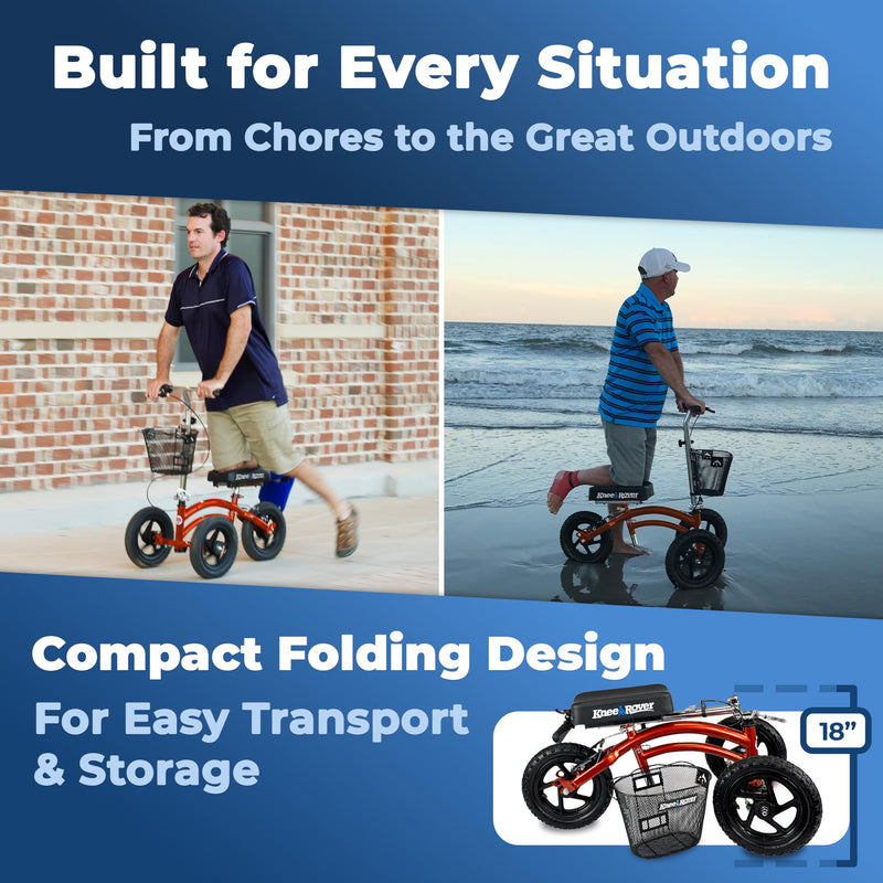 Load image into Gallery viewer, All Terrain KneeRover® Steerable  Knee Scooter Canyon Orange
