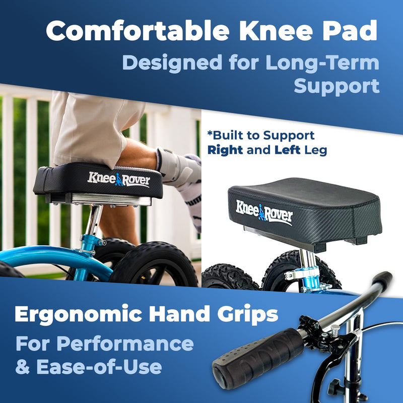 Load image into Gallery viewer, KneeRover® QUAD All Terrain Knee Scooter Metallic Blue
