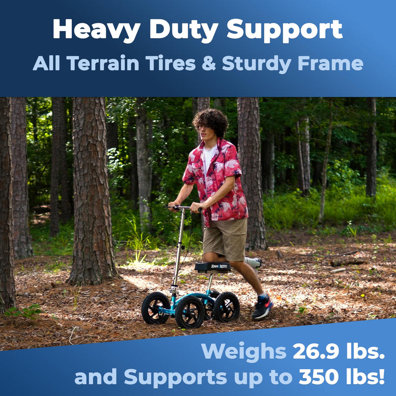 Load image into Gallery viewer, KneeRover® QUAD All Terrain Knee Scooter Metallic Blue
