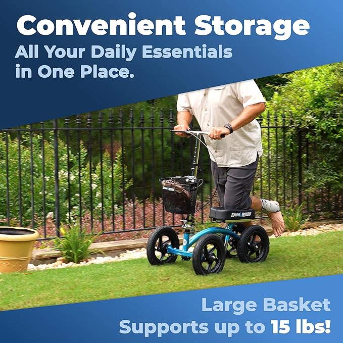 Load image into Gallery viewer, Knee Walker Wire Basket Accessory with handle - includes attachment bracket
